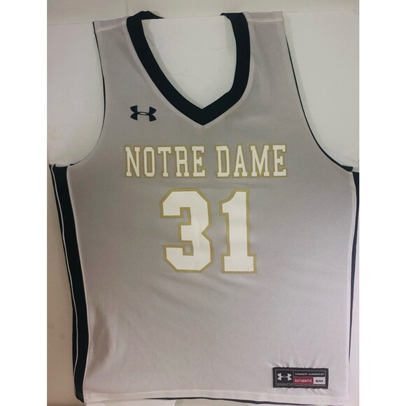Notre Dame #31 Under Armour   Reversible Basketball Jersey Navy/White Size S - Picture 6 of 6